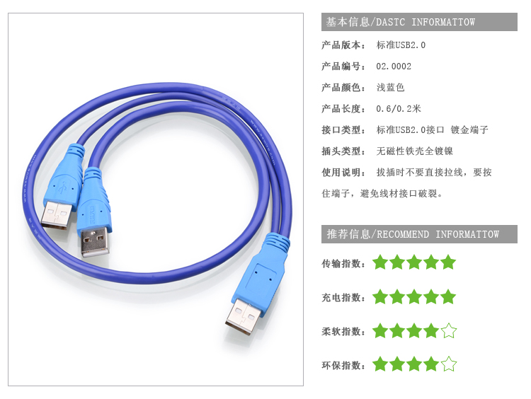 深蓝大道标准USB2.0版移动硬盘线